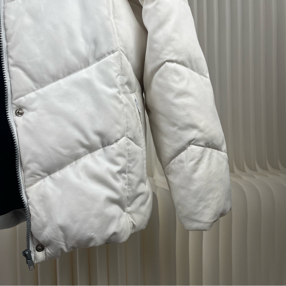 Brandon Thomas Down & Feather Women’s White Puffer Coat Zip & Button - Picture 5 of 16